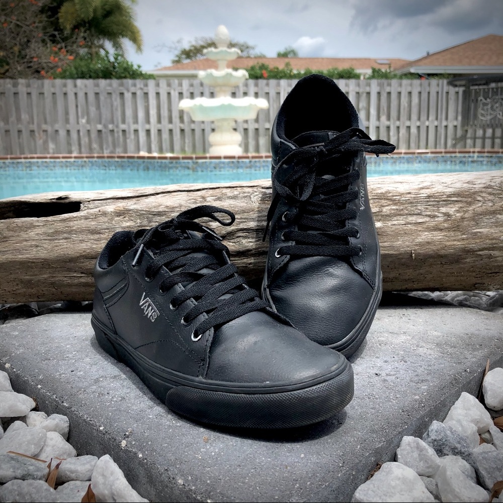 Black Leather Vans